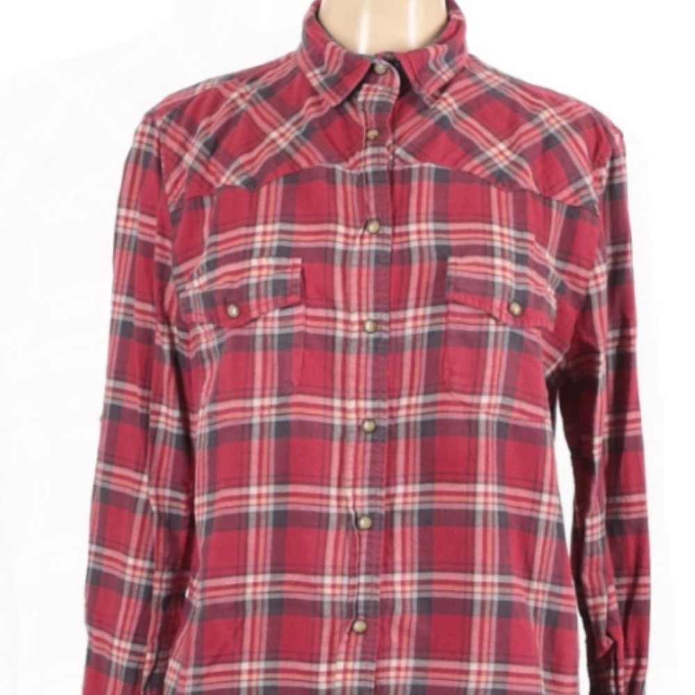 Jach’s Girlfriend Bea red/blue flannel shirt Size Medium